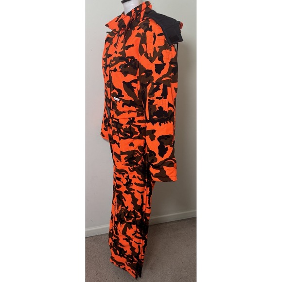 VTG Winchester Insulated Coveralls Hunting Men's Small Blaze Orange Camo - Picture 5 of 16